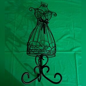 Elegant Black Wire Dress Form Jewelry Organizer